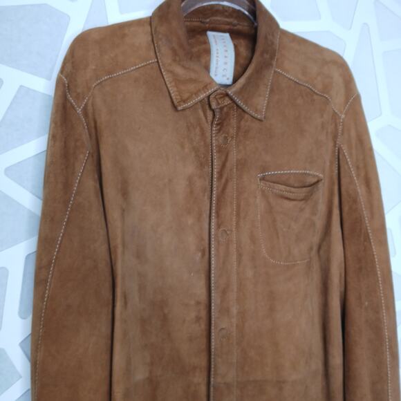 Robert Comstock Endurance Leather Button Down Collared Shirt Men LG Western Boho - Picture 3 of 14